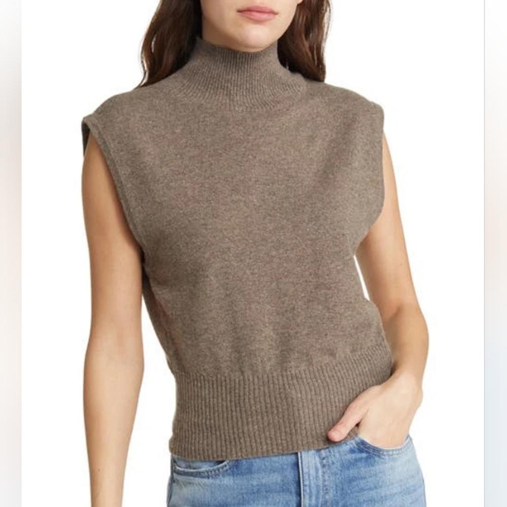 Reformation Arco Brown Sleeveless Sweater